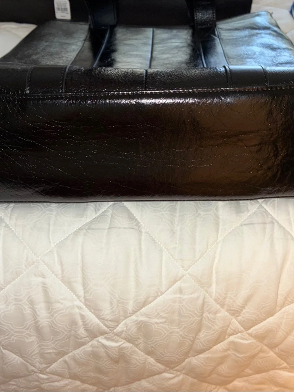 Like New Bros Leather Supply Company Large‎ Black Leather Tote Bag - Classic